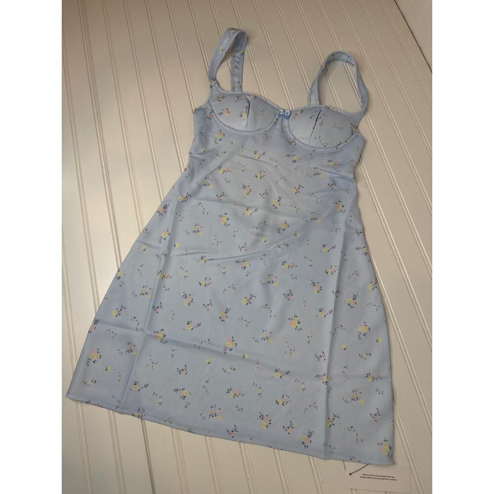 NWT Rumored North Country Midi Dress Blue Forget-Me-Not Cut Out Empire Size L
